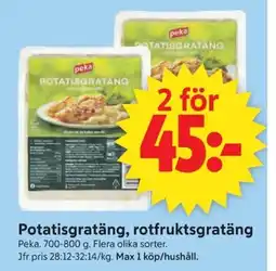 ICA Supermarket Peka Potatisgratäng, rotfruktsgratäng erbjuda