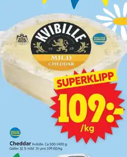 ICA Supermarket Kvibille Cheddar erbjuda