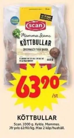 ICA Maxi Scan Köttbullar erbjuda