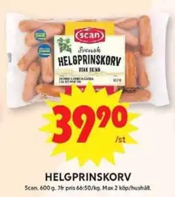 ICA Maxi Scan Helgprinskorv erbjuda
