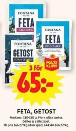 ICA Maxi Fontana Feta, getost erbjuda