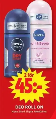 ICA Maxi Nivea Deo roll on erbjuda