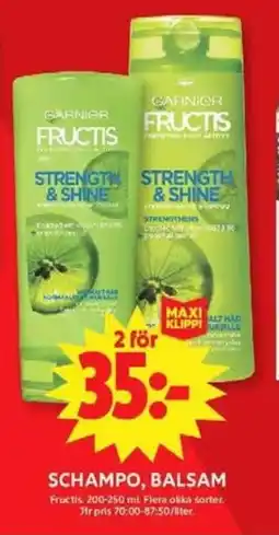 ICA Maxi Fructis Schampo, balsam erbjuda