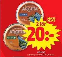 ICA Maxi Argeta Pastej erbjuda