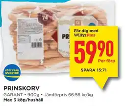 Willys PRINSKORV erbjuda