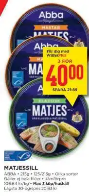 Willys MATJESSILL erbjuda