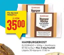 Willys Hemma HAMBURGEROST erbjuda