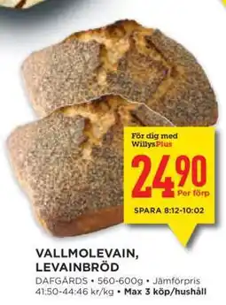 Willys Hemma VALLMOLEVAIN, LEVAINBRÖD erbjuda