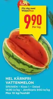 Willys Hemma HEL KÄRNFRI VATTENMELON erbjuda