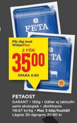 Willys Fetaost erbjuda