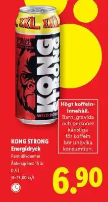 Lidl Kong Strong Energidryck erbjuda