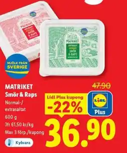 Lidl MATRIKET Smör & raps erbjuda