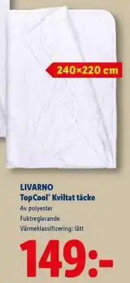 Lidl LIVARNO TopCool Kviltat täcke erbjuda