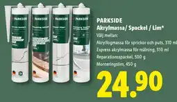 Lidl PARKSIDE Akrylmassa/Spackel/Lim erbjuda