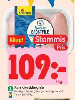 ICA Supermarket Färsk Kycklingfilé erbjuda