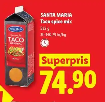 Lidl Santa Maria taco spice mix erbjuda