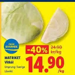 Lidl Matriket Vitkål erbjuda