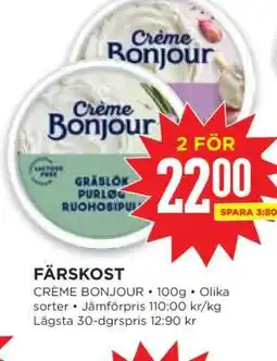 Willys FÄRSKOST CRÈME BONJOUR erbjuda