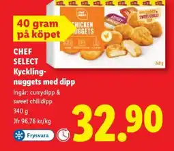 Lidl Chef Select Kycklingnuggets med dipp erbjuda