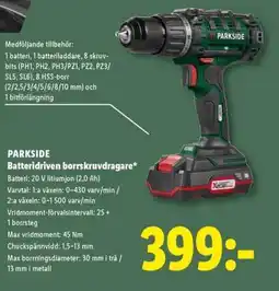 Lidl PARKSIDE Batteridriven borrskruvdragare erbjuda