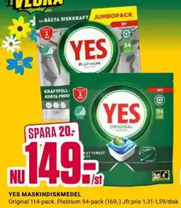 DollarStore YES maskindiskmedel erbjuda