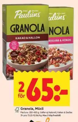 ICA Supermarket Granola, Müsli erbjuda