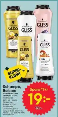 Stora Coop Schwarzkopf Gliss Schampo, Balsam erbjuda