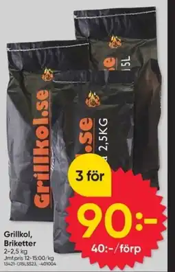 DollarStore Grillkol, Briketter erbjuda