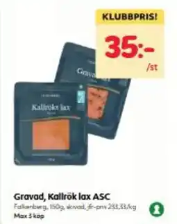Hemköp Gravad, Kallrök lax ASC erbjuda