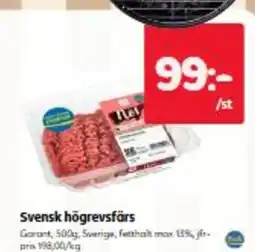 Hemköp Svensk högrevsfärs erbjuda