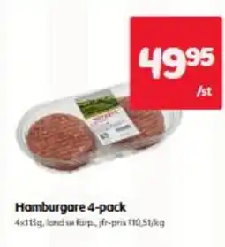 Hemköp Hamburgare 4-pack erbjuda
