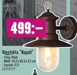 Hornbach Vägglykta "Napoli" erbjuda