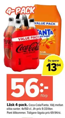 Coop Extra Läsk 4-pack erbjuda