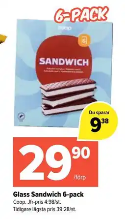 Coop Extra Glass Sandwich 6-pack erbjuda