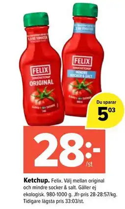 Coop Extra Ketchup erbjuda