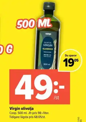 Coop Extra Virgin olivolja erbjuda