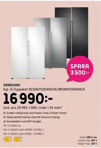 Elon Samsung Kyl- & Fryspaket erbjuda