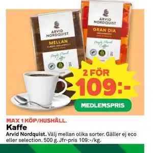 Kaffe, Medlemspris