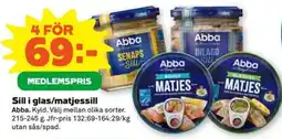Stora Coop Sill i glas/matjessill erbjuda