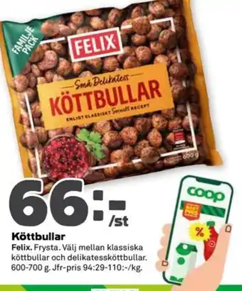 Stora Coop Köttbullar erbjuda