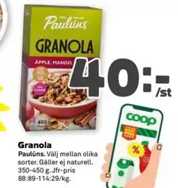Stora Coop Granola erbjuda