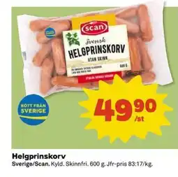 Coop Extra Scan Helgprinskorv erbjuda