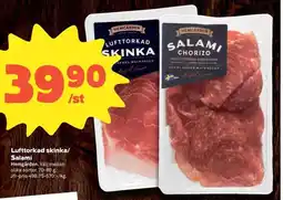 Coop Extra Hemgården Lufttorkad skinka/ Salami erbjuda