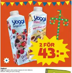 Coop Extra Yoggi Yoghurt erbjuda