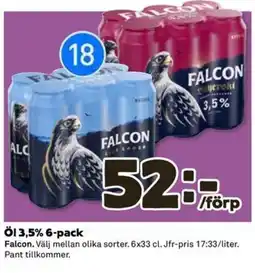 Coop Extra Falcon Öl 3,5% 6-pack erbjuda