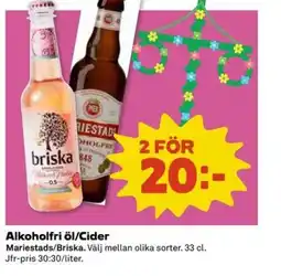 Coop Extra Mariestads/Briska Alkoholfri öl/Cider erbjuda