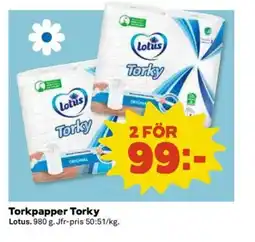 Coop Extra Lotus Torkpapper Torky erbjuda