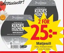 Matöppet Klädesholmen Matjesill erbjuda