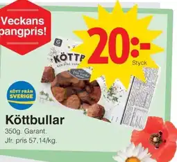 Matöppet Garant Köttbullar erbjuda