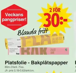 Matöppet Fixa Platsfolie - Bakplåtspapper erbjuda